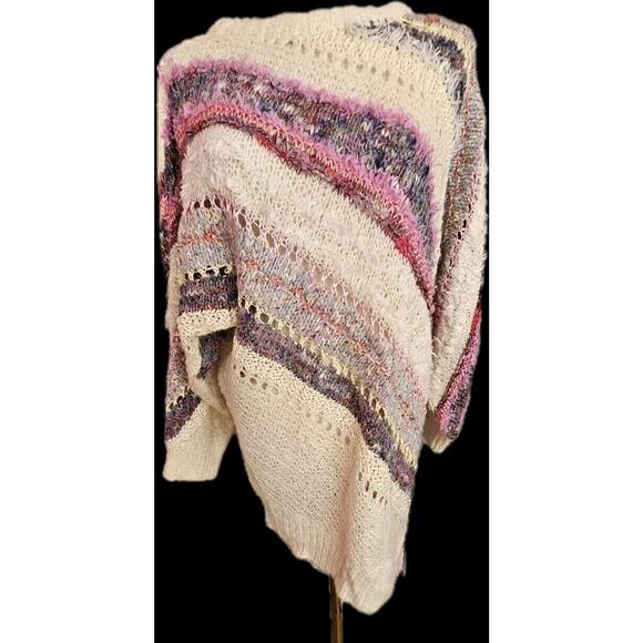 Vintage Mariea Kim Sweater 80s Dolman Oversized Boat Neck‎ Hippie Boho Medium M - Picture 1 of 5